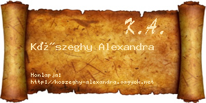 Kőszeghy Alexandra névjegykártya